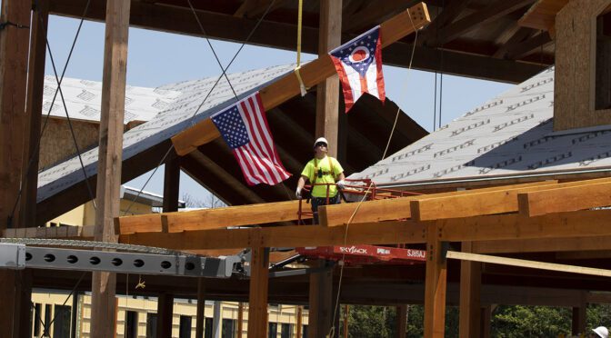 ODNR Holds Topping Out Ceremony at New Hocking Hills State Park Lodge
