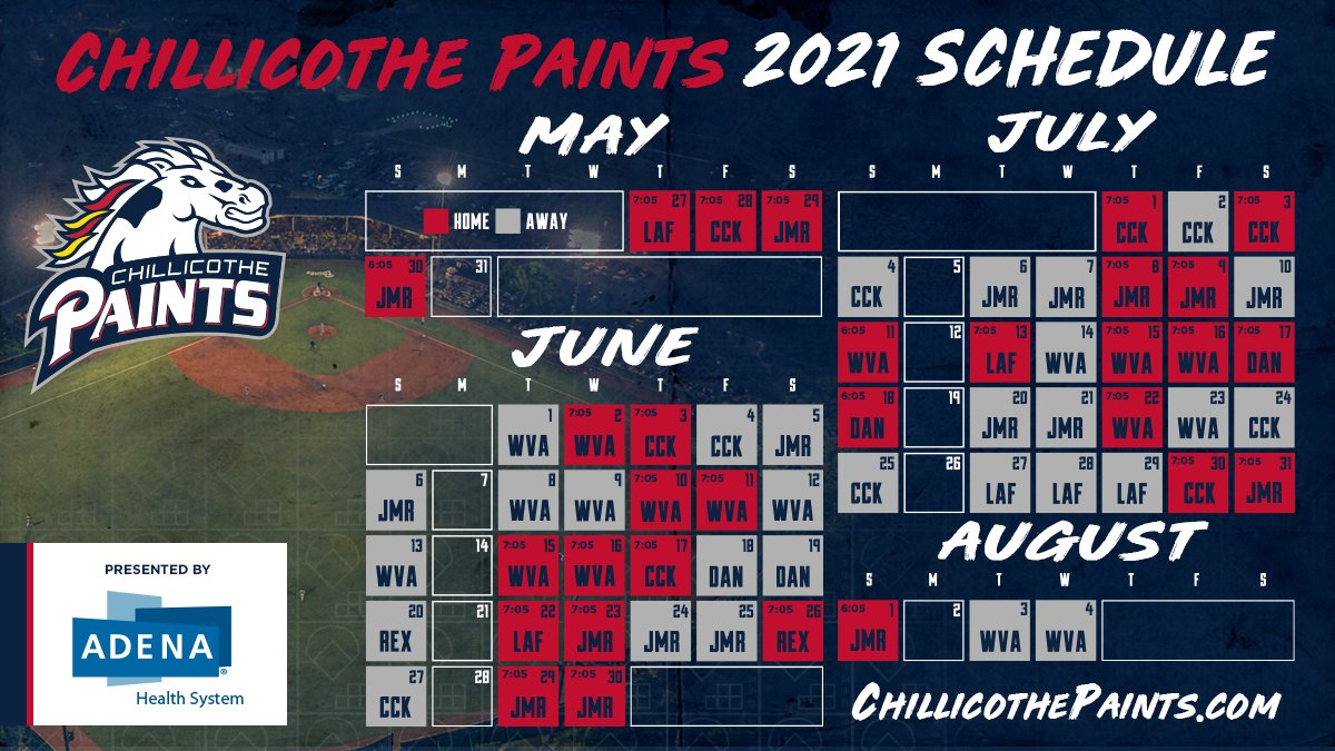 Chillicothe Paints Unveil 2021 Baseball Schedule