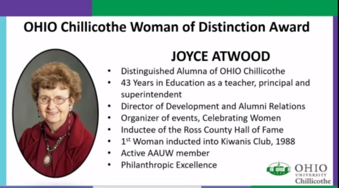 Joyce Atwood Honored By OU-Chillicothe