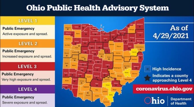 Pike, Vinton & Franklin Counties See Improved Levels On COVID Alert Map