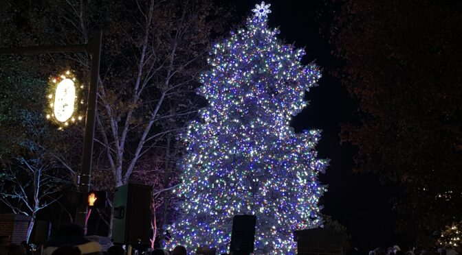 Big Crowd Looks On As Chillicothe Christmas Tree Is Lighted During Downtown Holiday Open House