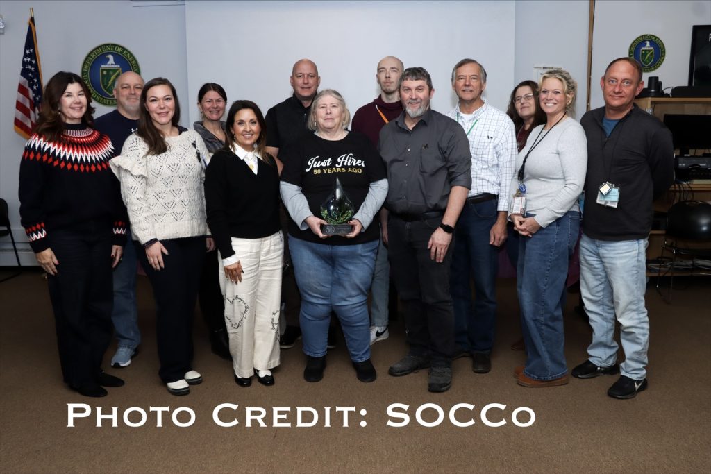 Left, front row, Julia McLain, Kim Noel-Evens, Heather Cate, Joy Thompson, John Manasco, Faren Barker, Adam Kritzwiser; back row, Eric Hamilton, Bethany Seibert, Todd Cron, Bailey Watts, Jack Stinson, and Sharon Hoskins