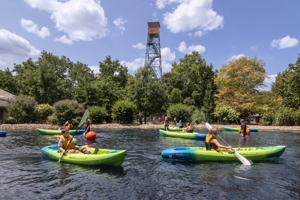 The award-winning kayak pond is one of the most visited attractions at the fair, providing hands-on paddling instruction and safety guidance to fairgoers. 