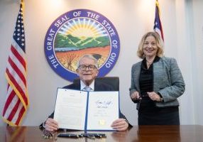 Governor DeWine signs Senate Bill 450, Ohio's two year capital budget. Director Kim Murnieks, Office of Budget and Management, joins.