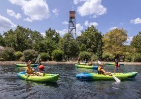 The award-winning kayak pond is one of the most visited attractions at the fair, providing hands-on paddling instruction and safety guidance to fairgoers. 