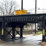 7th Street railroad bridge overpass parallel with Sugar Street in Chillicothe
